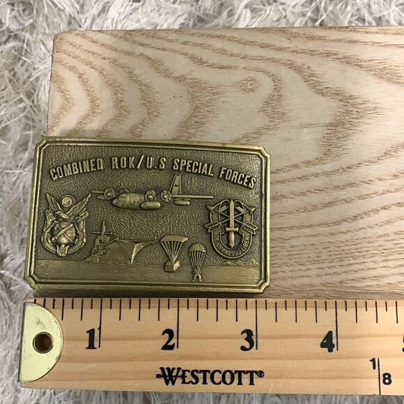 ROK/U.S. Special Forces Metal Belt Buckle No Manufacturers Mark Vintage - Picture 12 of 16